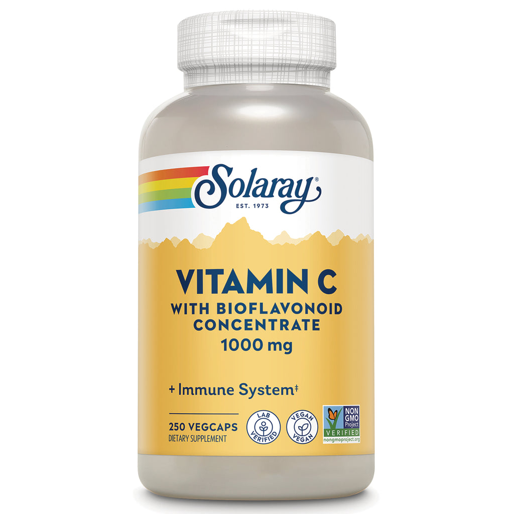 SLR270 | Solaray Vitamin C with Bioflavonoid Concentrate 1000 mg, 250 VegCaps dietary supplement - Thumbnail