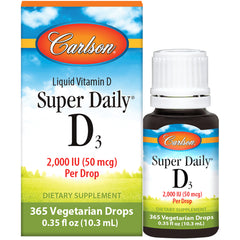 Carlson Super Daily D3 liquid vitamin, 2,000 IU (50 mcg) per drop, 365 vegetarian drops 0.35 fl oz