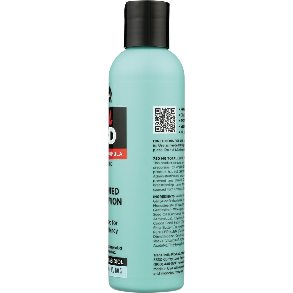 SHK058 | Back of teal lotion bottle showing QR code, ingredients list, and directions - Thumbnail