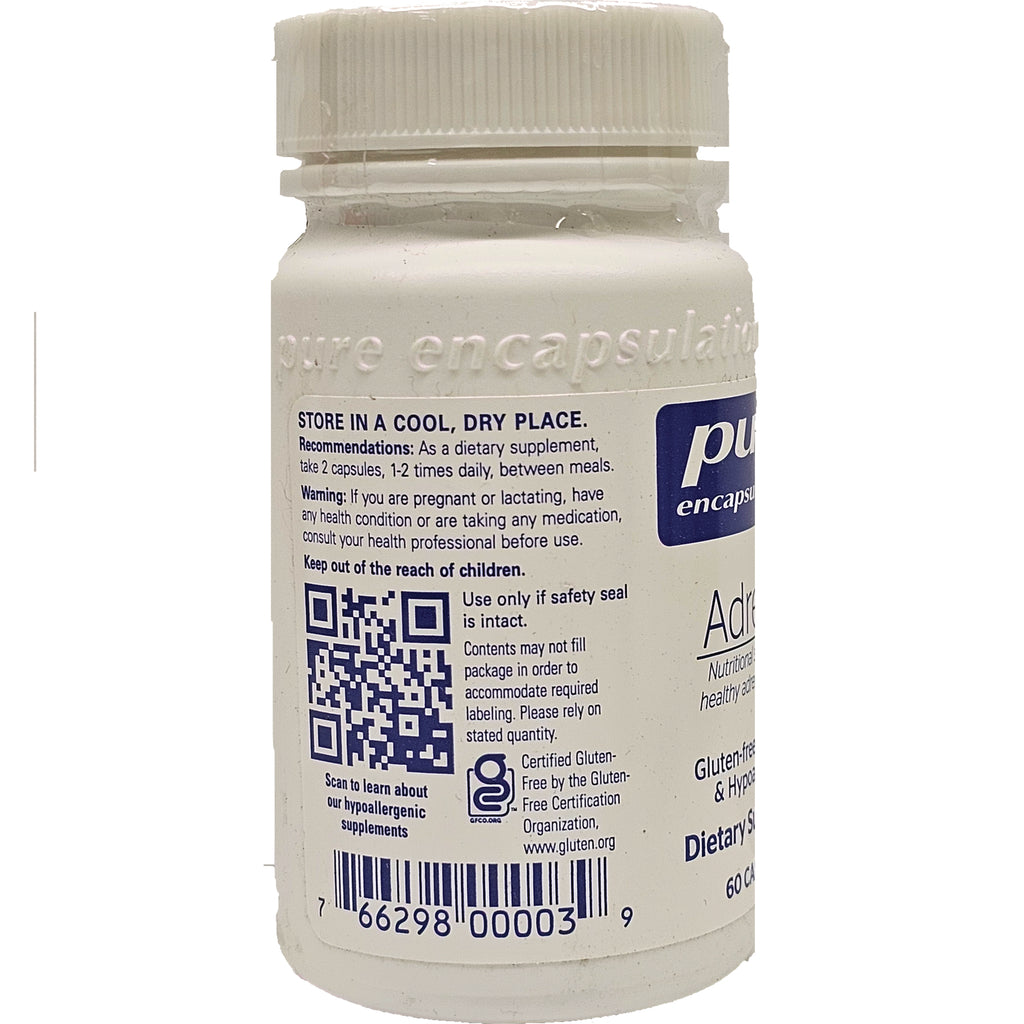 PRN015 | Back of white supplement bottle showing storage instructions, QR code, barcode and warnings - Thumbnail