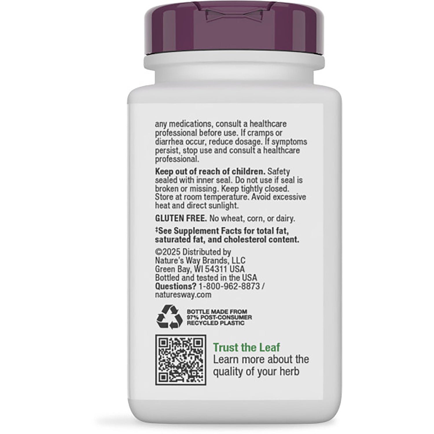 NW008 | Back of brown supplement bottle with green label reading Healthy Skin and Body Detox and barcode