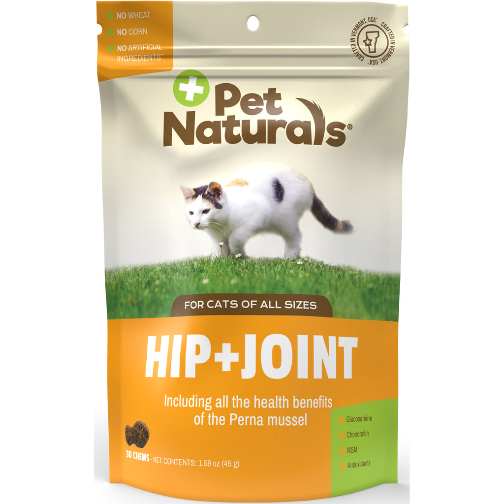 PTN078 | Pet Naturals HIP+JOINT cat chews pouch showing cat on grass - Thumbnail