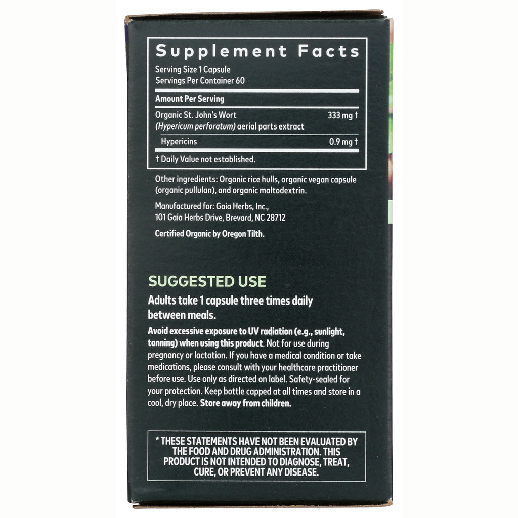 GH021 | Back panel showing Supplement Facts, ingredient amounts, suggested use and warnings on dark green box - Thumbnail
