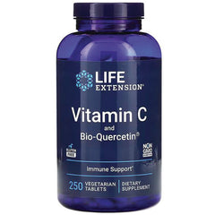 LE458 | Life Extension Vitamin C and Bio-Quercetin bottle, 250 vegetarian tablets for immune support