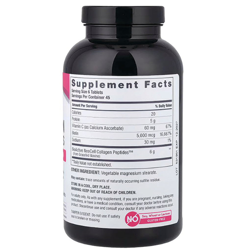 NEC033 | Back of black supplement bottle showing Supplement Facts panel, ingredients and warnings - Thumbnail
