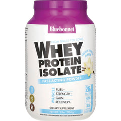 BLU133 | Bluebonnet WHEY PROTEIN ISOLATE tub, French vanilla fast-acting powder, 1 lb dietary supplement