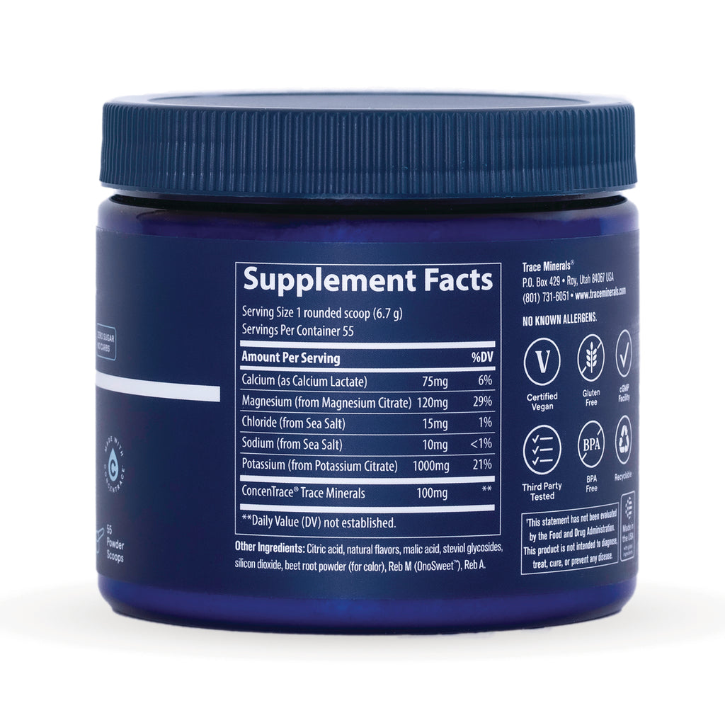 TM163 | Back label with Supplement Facts panel and icons: Certified Vegan, Gluten Free, BPA Free, Third Party Tested - Thumbnail