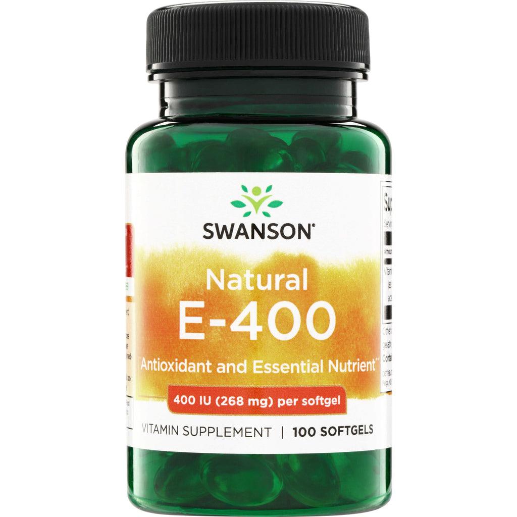 SW140 | Swanson Natural E-400 vitamin E, 400 IU (268 mg) per softgel, 100 softgels bottle - Thumbnail