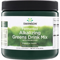 SWB006 | Swanson Fermented Alkalizing Greens Drink Mix with Probiotics, Digestive Health, 7.4 oz