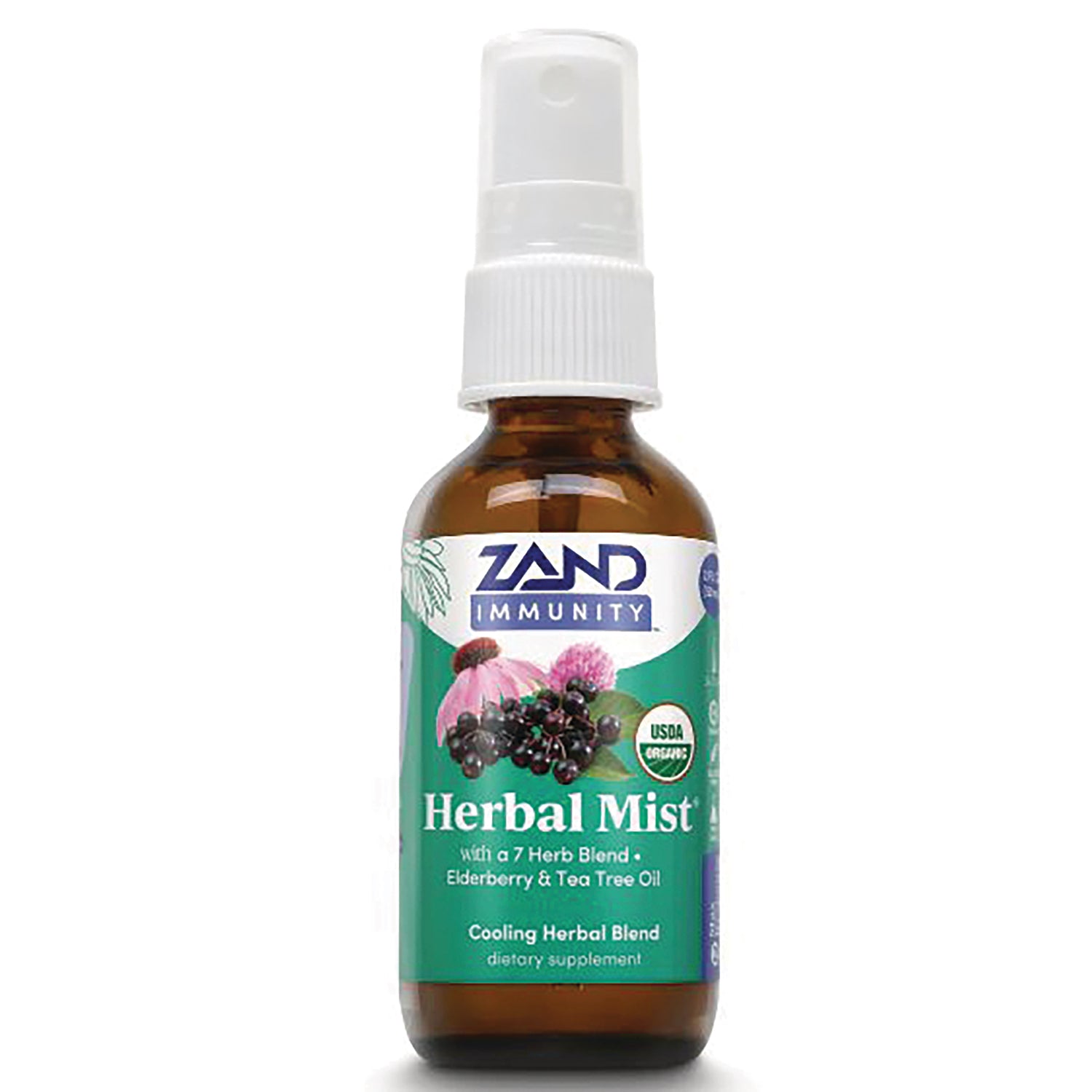 ZA172 | ZAND Immunity Herbal Mist spray bottle, Elderberry & Tea Tree Oil, USDA Organic