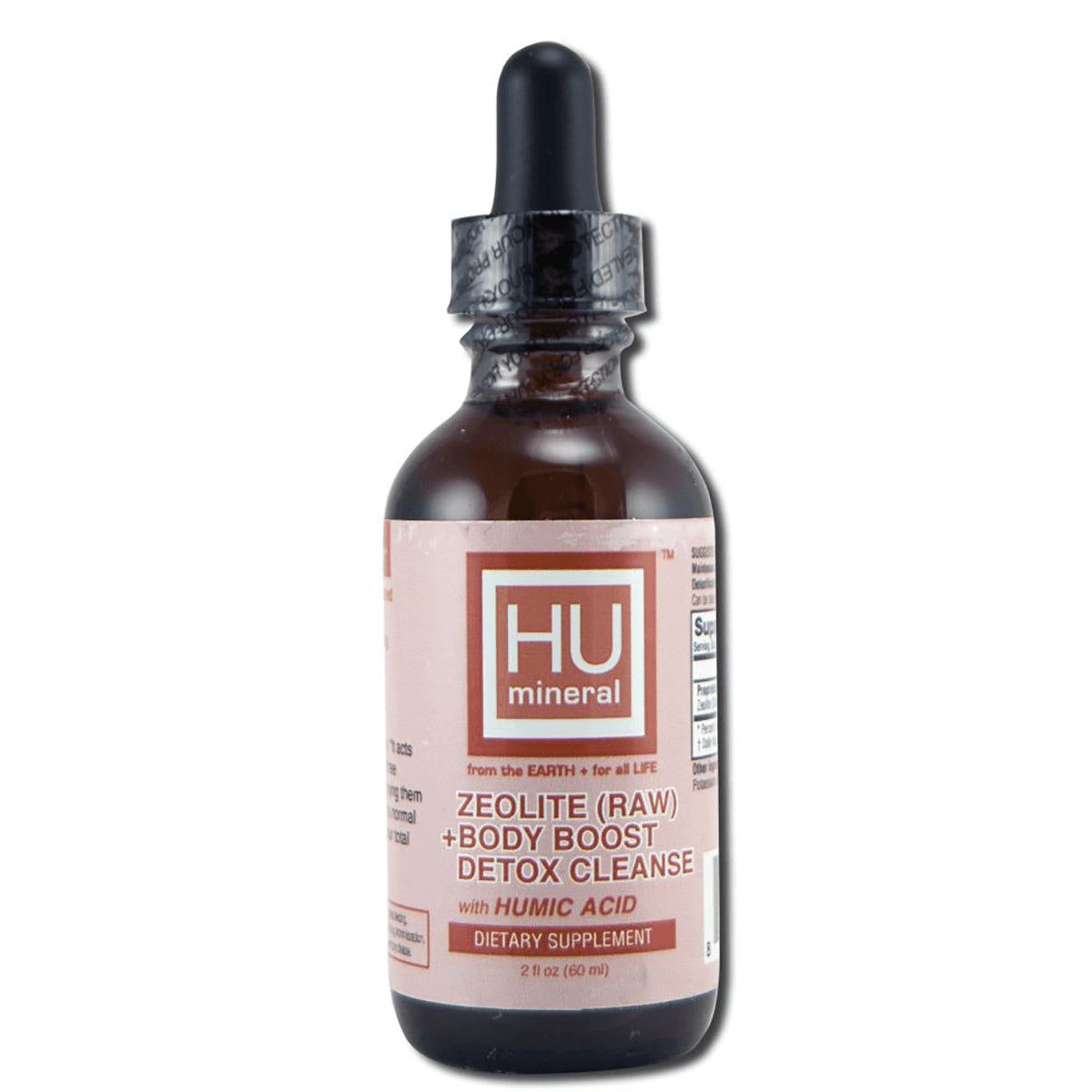 HMN004 | HU mineral Zeolite (raw) body boost detox cleanse dropper bottle 2 fl oz