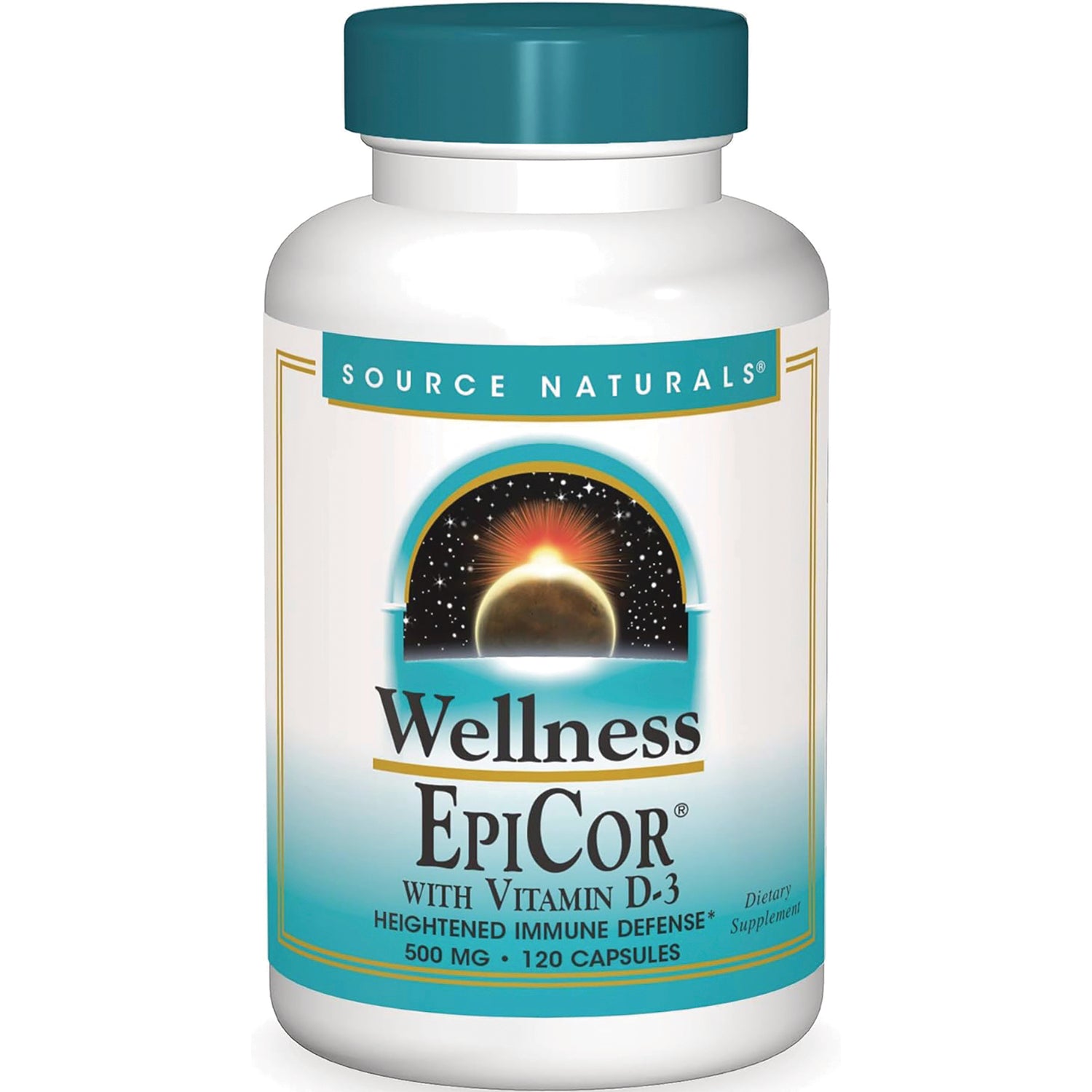 SN662 | Source Naturals Wellness EpiCor with Vitamin D-3, 500 mg, 120 capsules