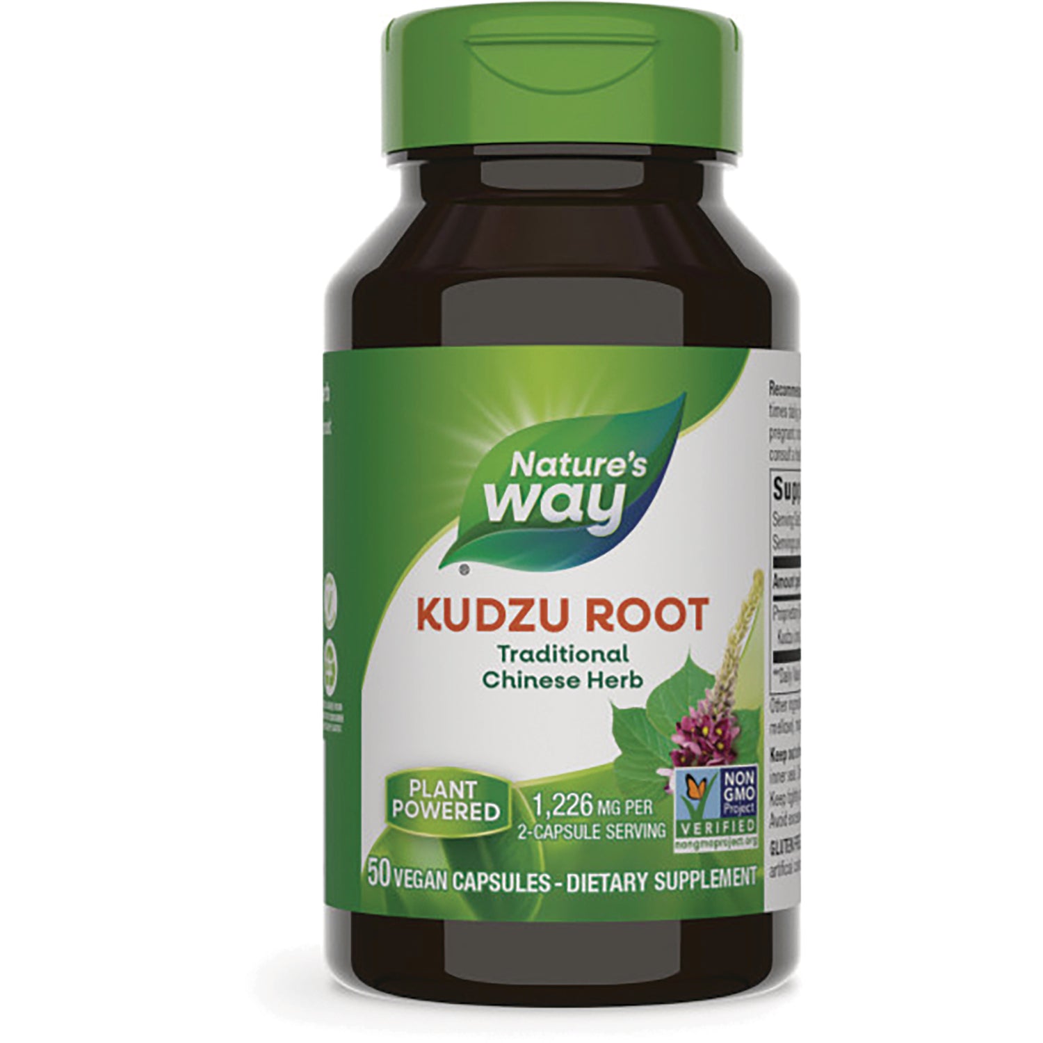 NW470 | Nature's Way Kudzu Root supplement bottle front label, 50 vegan capsules