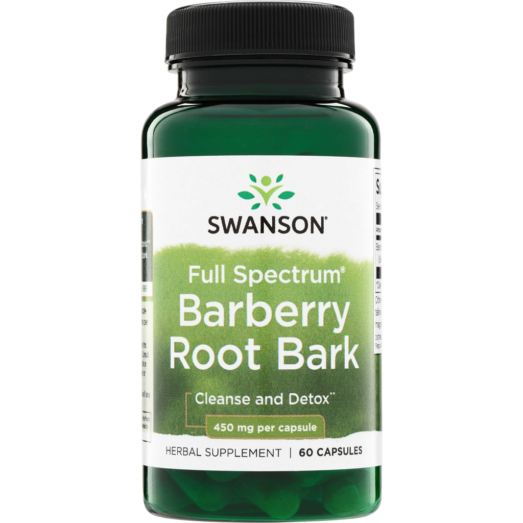 SW1814 | Swanson Full Spectrum Barberry Root Bark supplement bottle, 450 mg per capsule, 60 capsules - Thumbnail