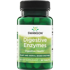 SW712 | Swanson Digestive Enzymes bottle, Digestive Health, plant and animal based enzymes, 90 tablets