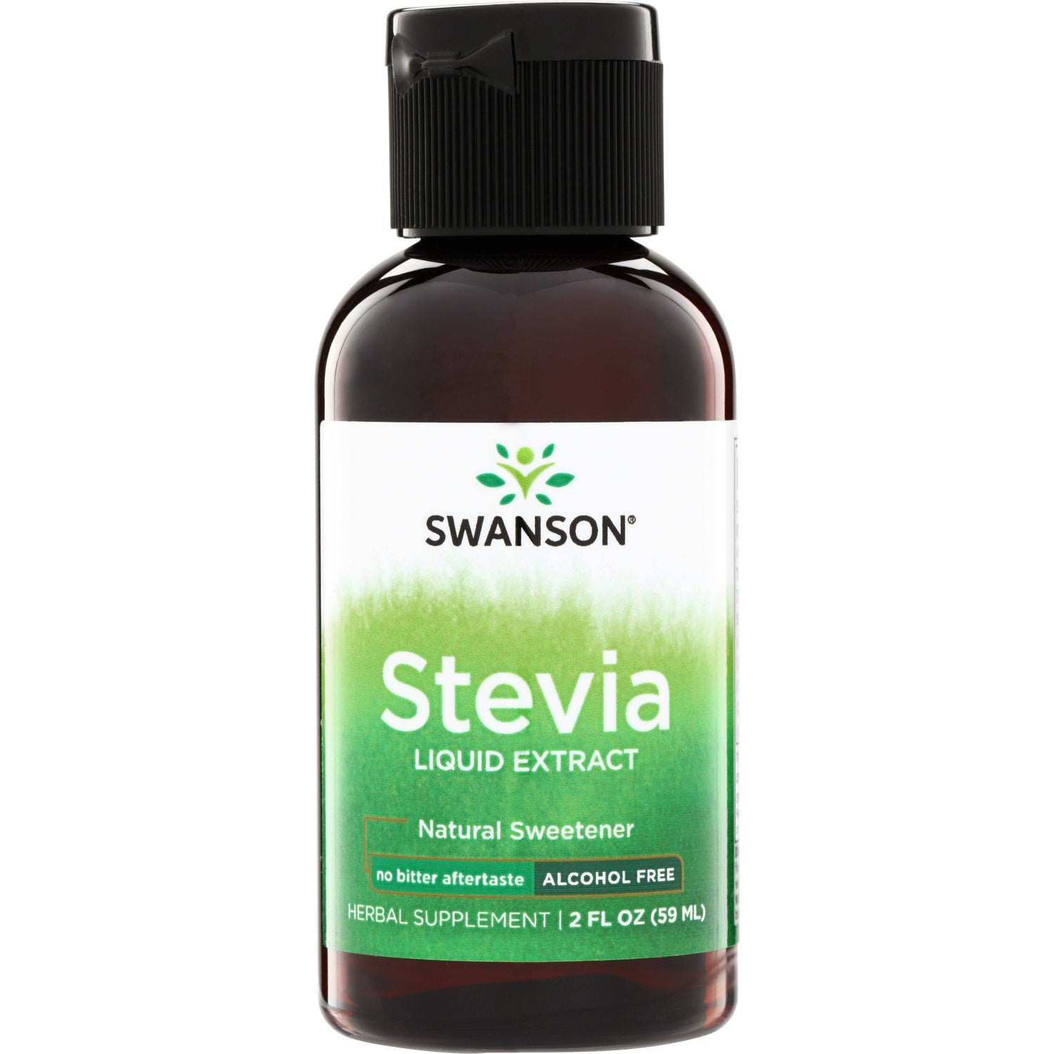 SW1215 | Swanson Stevia Liquid Extract natural sweetener, no bitter aftertaste, alcohol free, 2 fl oz