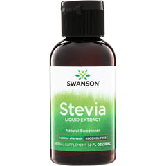 SW1215 | Swanson Stevia Liquid Extract natural sweetener, no bitter aftertaste, alcohol free, 2 fl oz