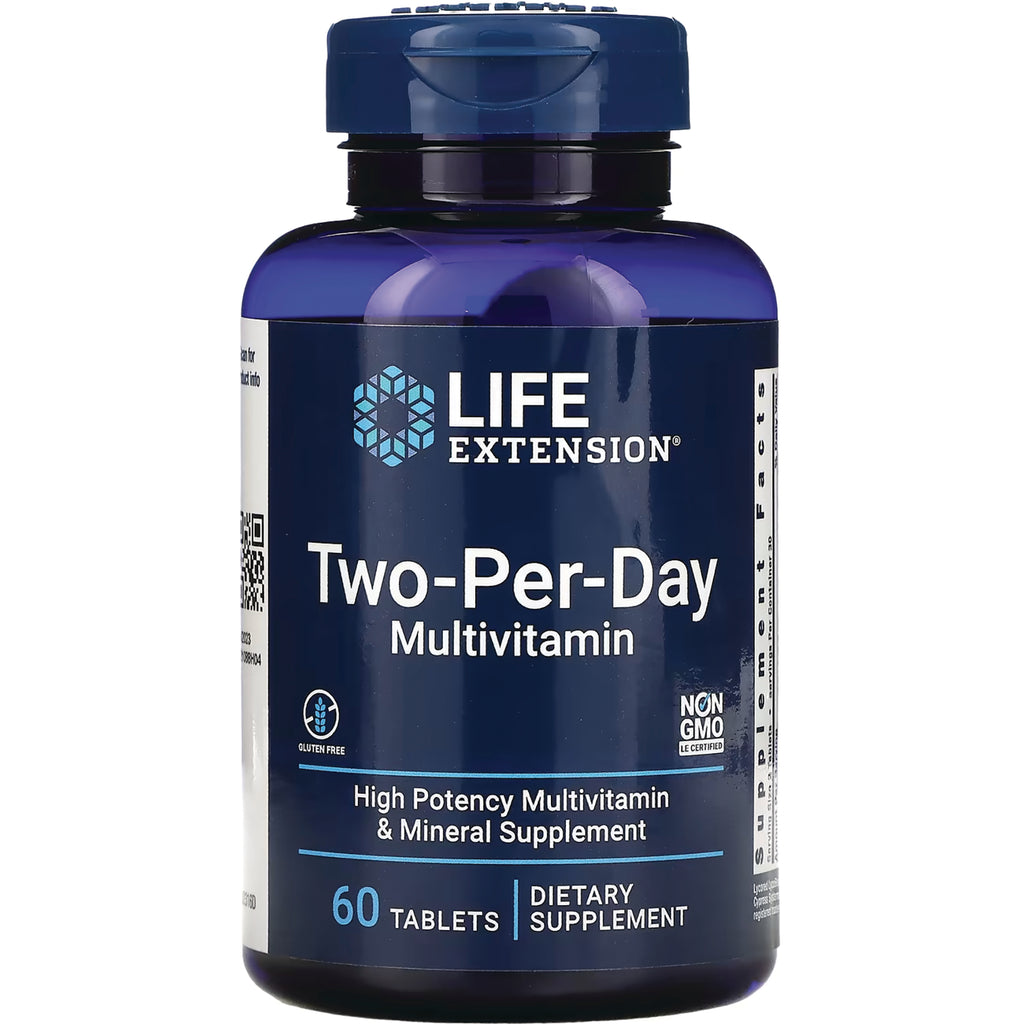 LE563 | Life Extension Two-Per-Day multivitamin bottle front label, 60 tablets - Thumbnail