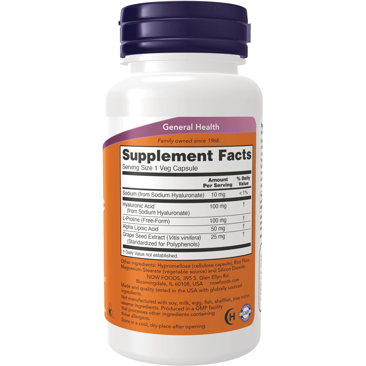 NWF680 | back of white supplement bottle showing Supplement Facts panel and ingredient list