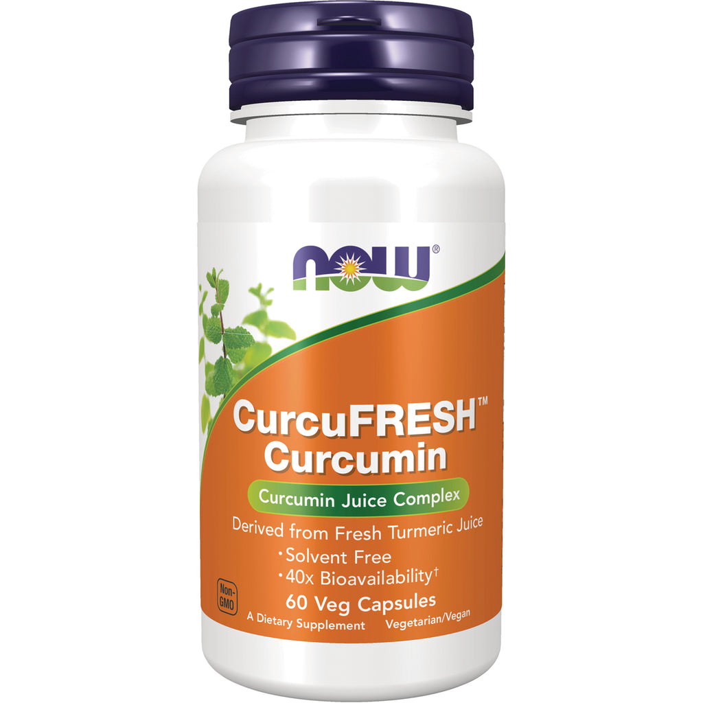 NWF1298 | NOW CurcuFRESH Curcumin bottle labeled Curcumin Juice Complex, 60 Veg Capsules - Thumbnail