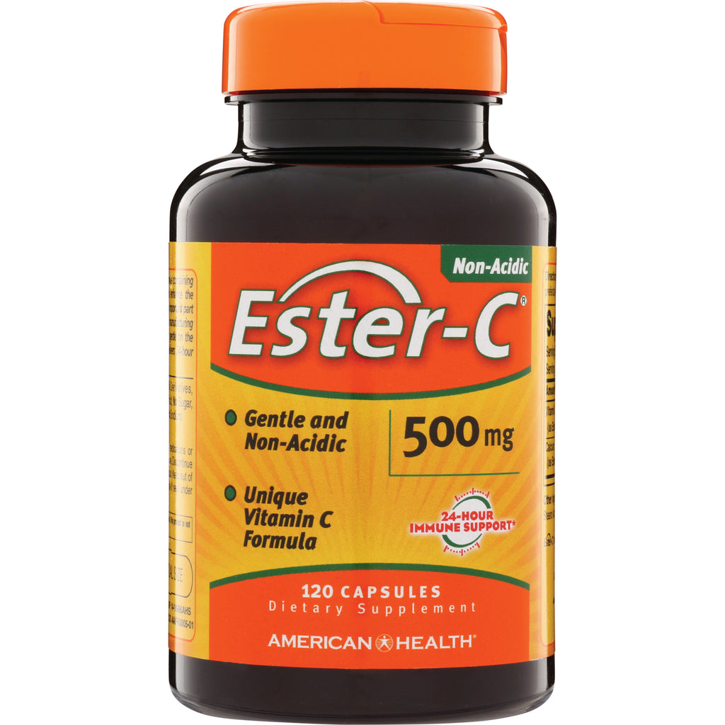 AM114 | Ester-C Non-Acidic 500 mg vitamin C capsules, 120 count, American Health - Thumbnail