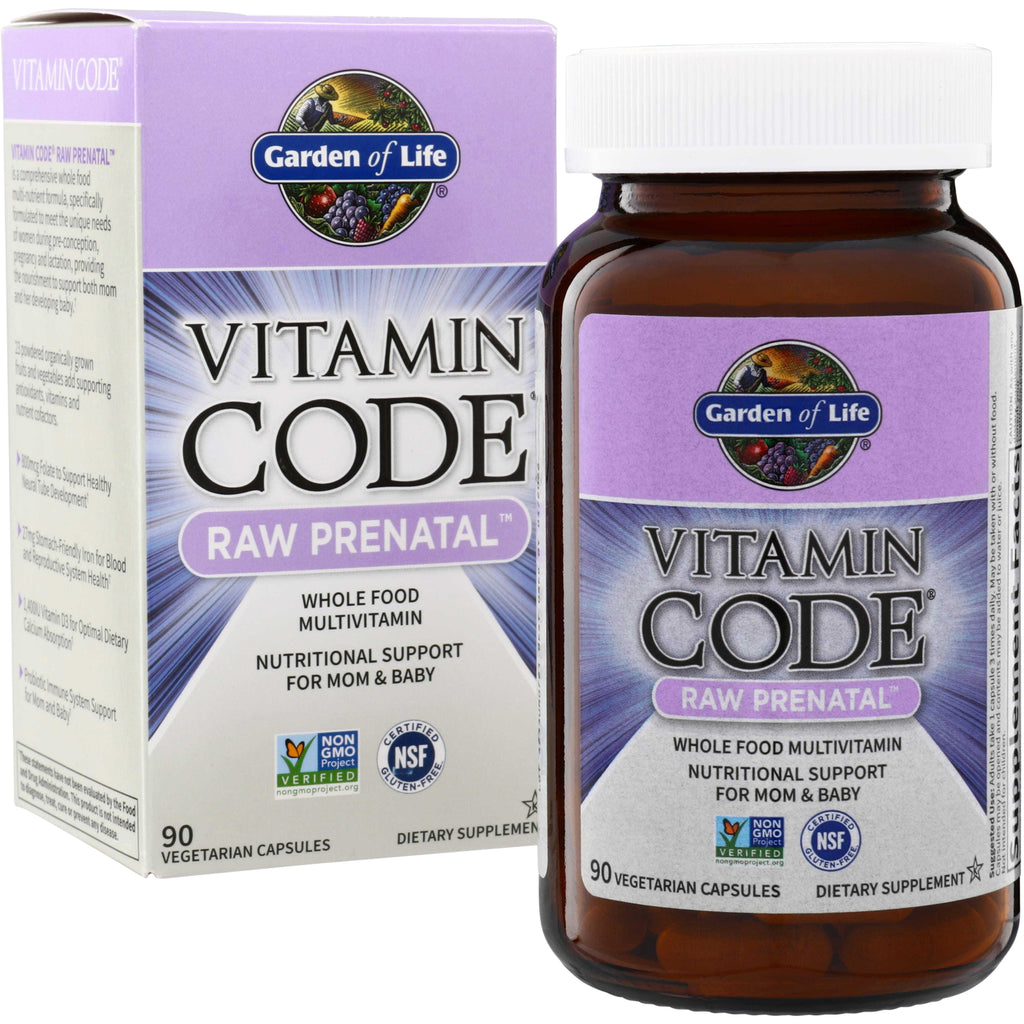 GLF050 | Garden of Life Vitamin Code Raw Prenatal whole food multivitamin, 90 vegetarian capsules - Thumbnail