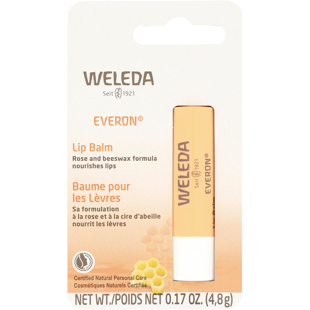 WEL018 | Weleda Everon Lip Balm front packaging, rose and beeswax formula, net wt 0.17 oz - Thumbnail
