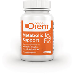 DIM011 | Omne Diem Metabolic Support white bottle with orange label, 60 capsules dietary supplement