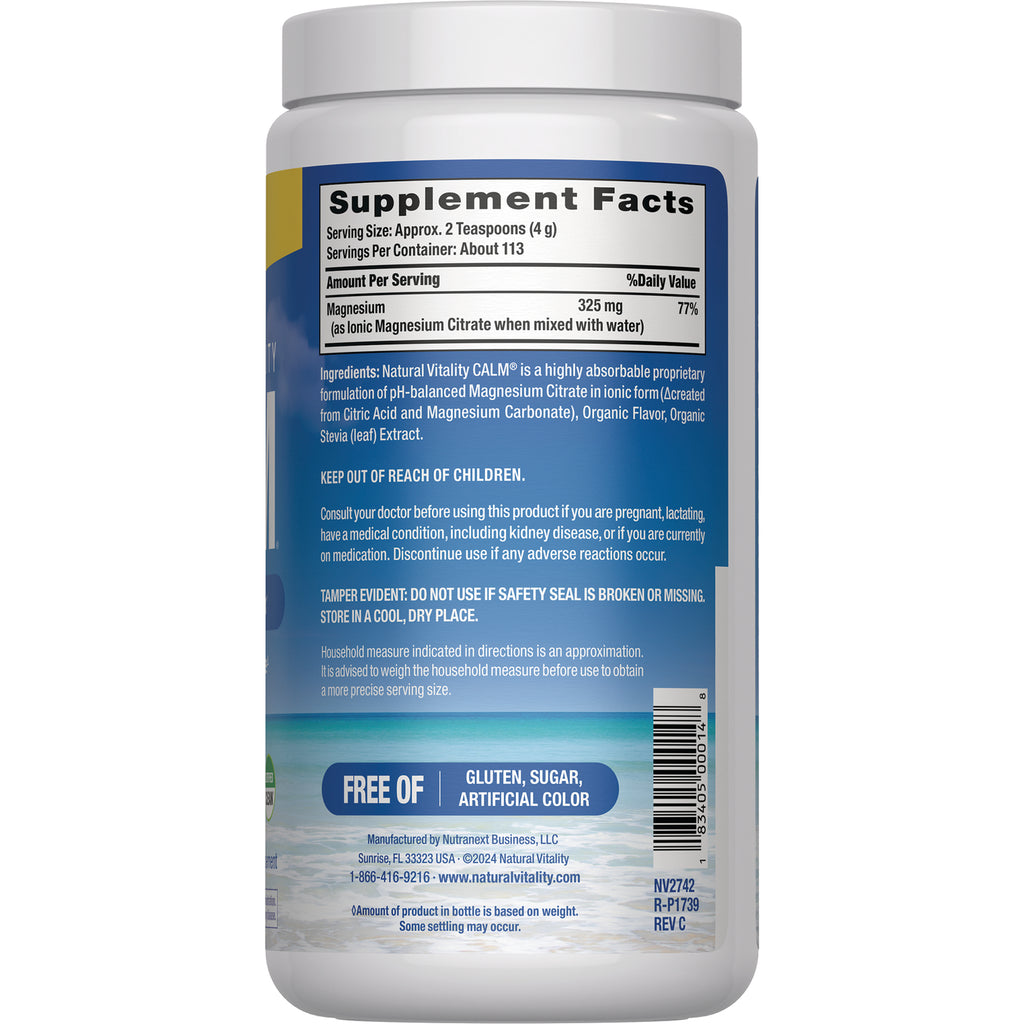NVT073 | back label showing Supplement Facts, ingredients, warnings and free of gluten, sugar, artificial color - Thumbnail