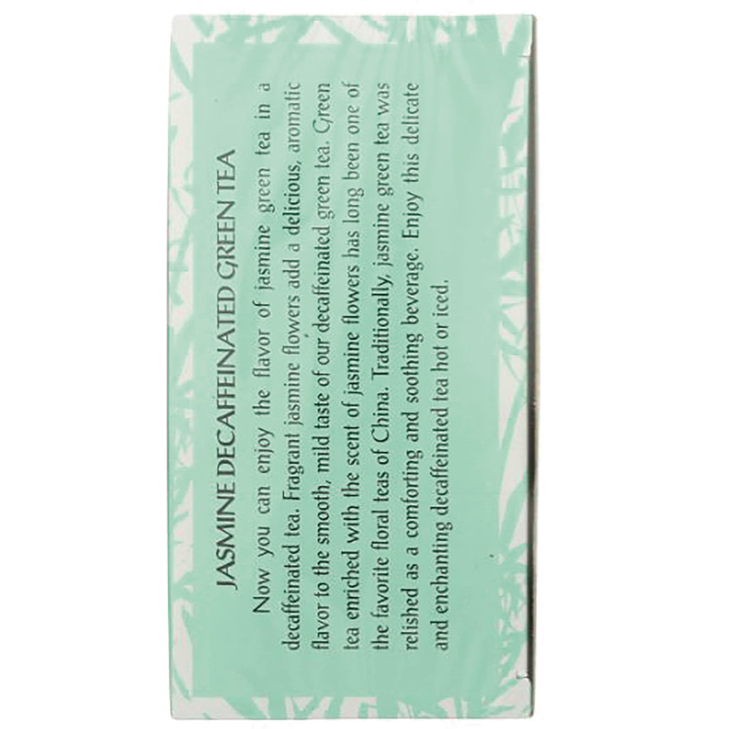 TLT019 | Back panel with text 'JASMINE DECAFFEINATED GREEN TEA' and product description - Thumbnail