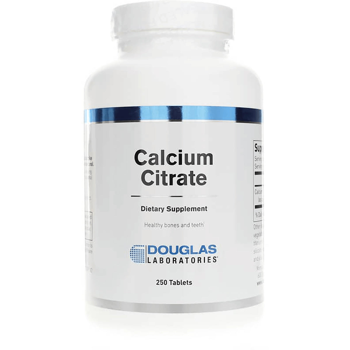 DGL179 | Douglas Laboratories Calcium Citrate dietary supplement bottle, front label, 250 tablets