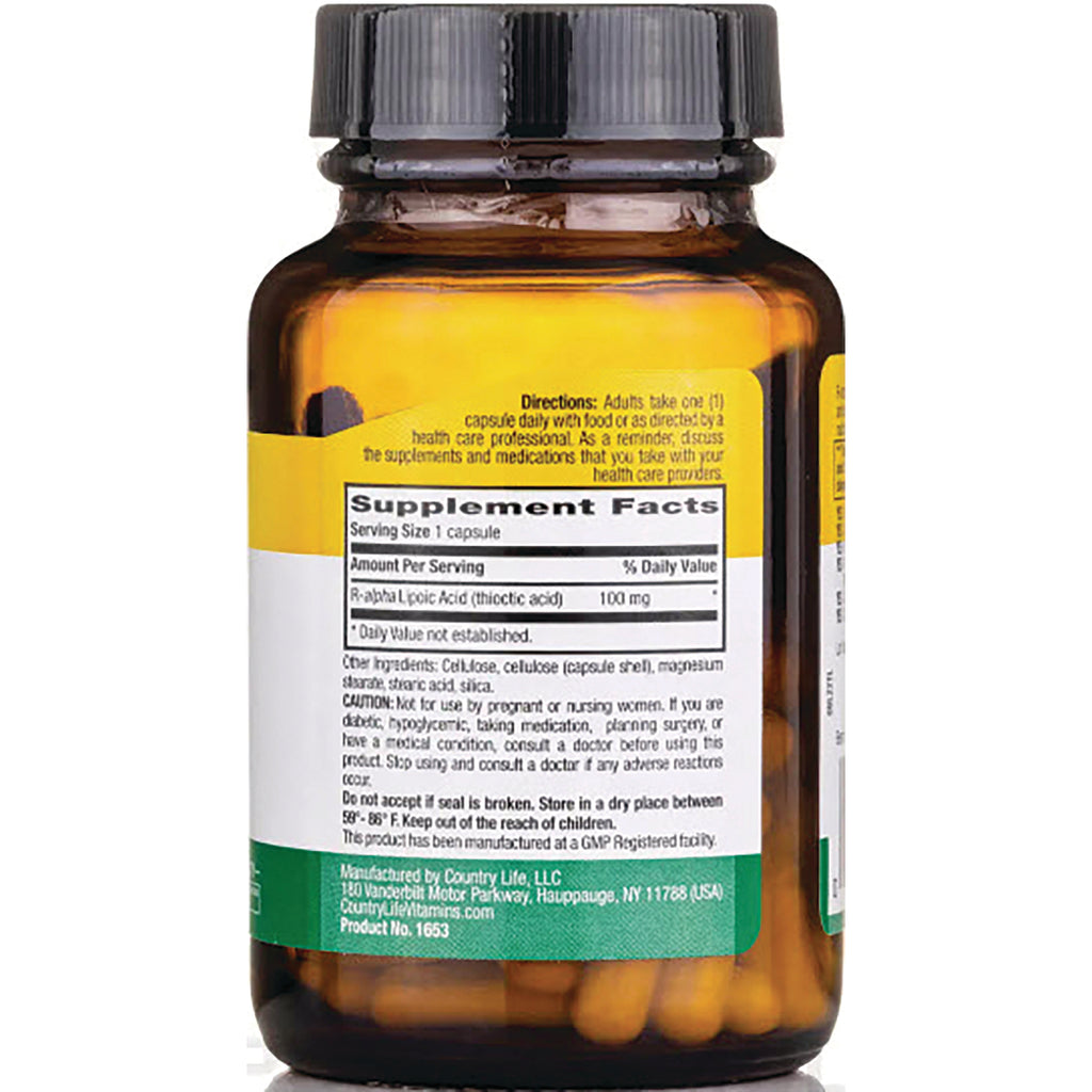 CRL293 | Amber supplement bottle back showing Supplement Facts label, directions, ingredients and visible capsules - Thumbnail