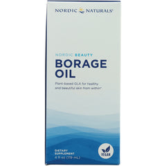 NRN058 | Nordic Beauty Borage Oil box front 4 fl oz dietary supplement with vegan label