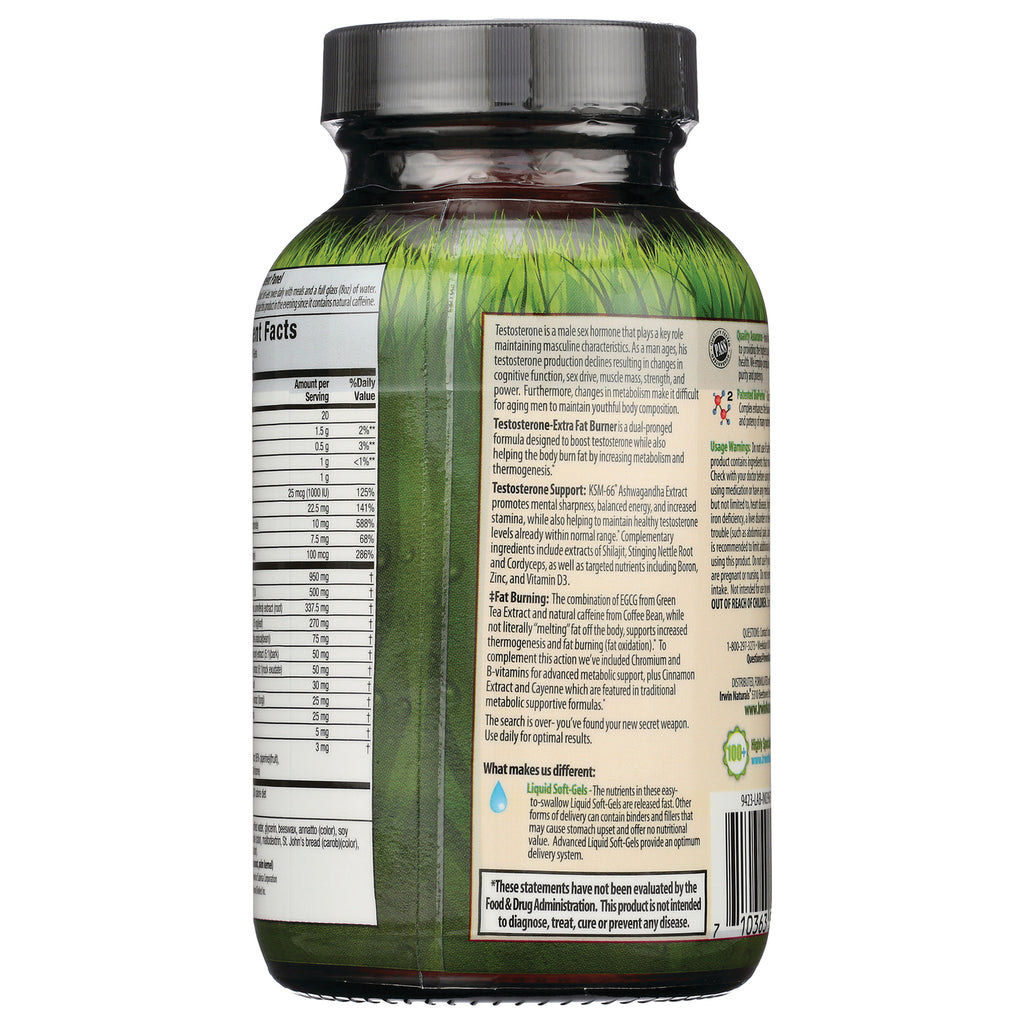 IR158 | Back label of green supplement bottle showing supplement facts, ingredient list and usage text - Thumbnail