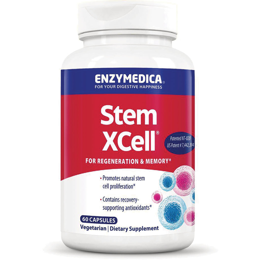 EMD041 | Enzymedica Stem XCell dietary supplement bottle front showing label Stem XCell, for regeneration & memory, 60 capsules - Thumbnail