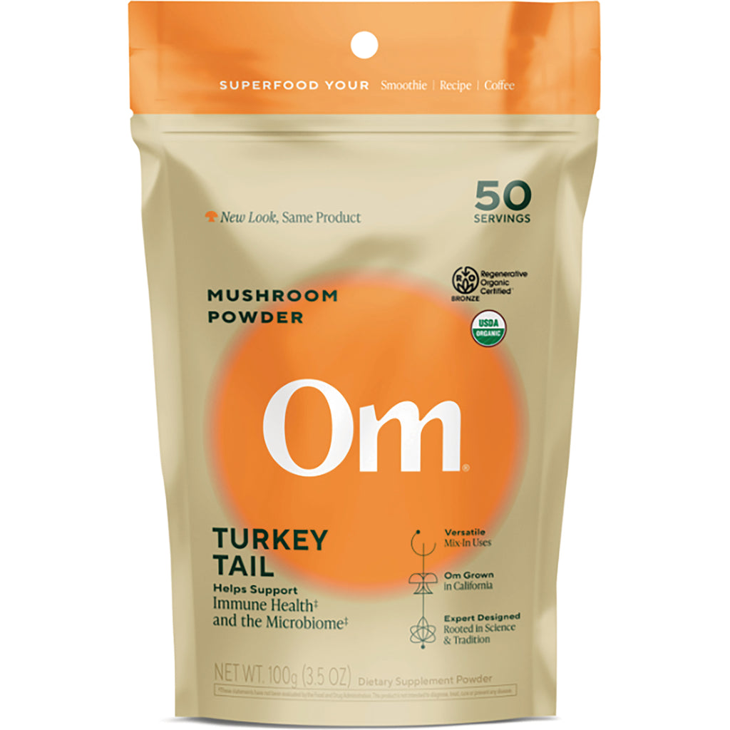MMX011 | OM Turkey Tail certified organic mushroom powder pouch 100 g immune defense - Thumbnail