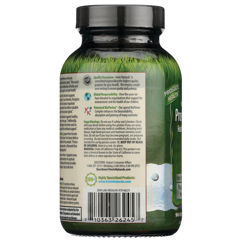 IR071 | back label of green supplement bottle showing product information, warnings, and barcode - Thumbnail