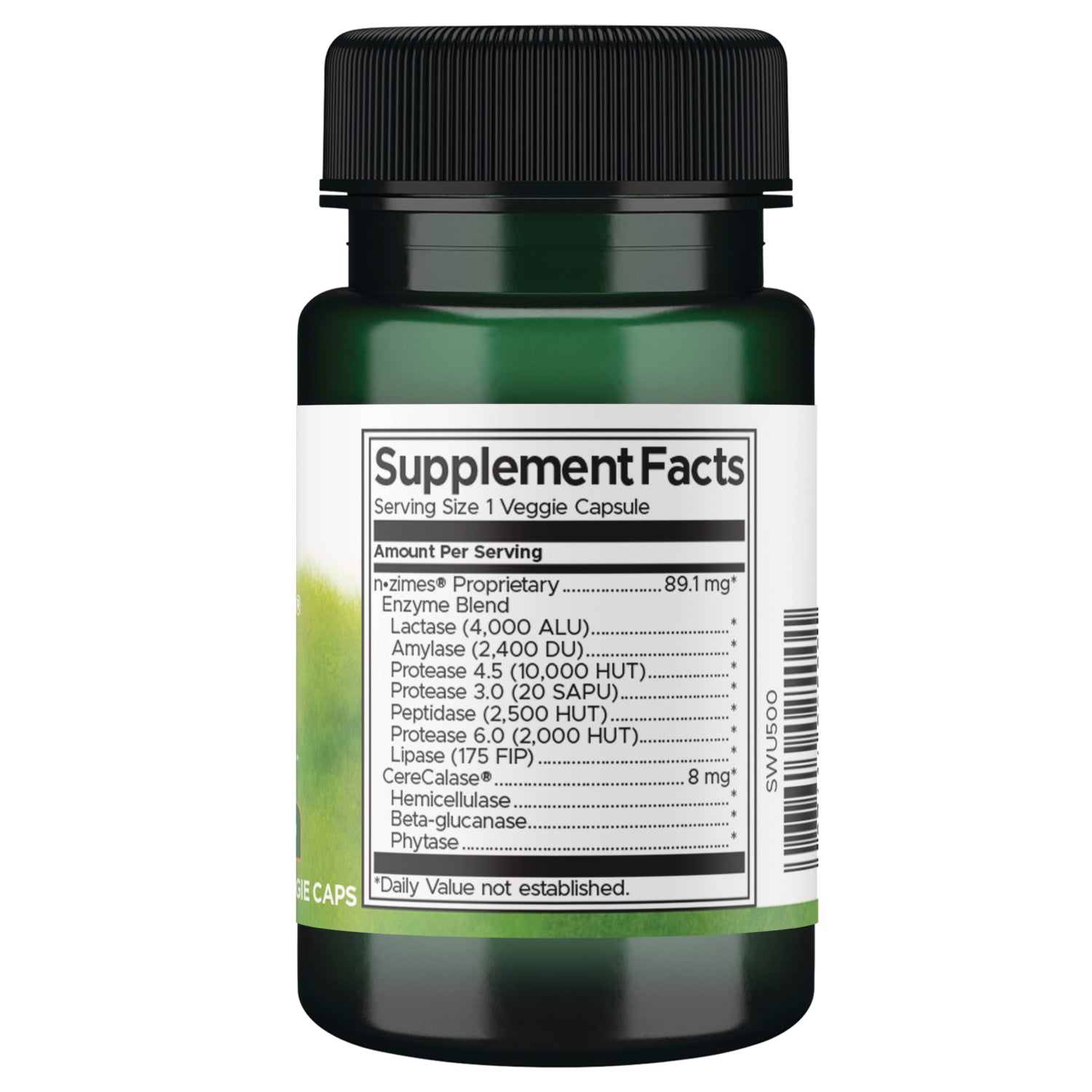 SWU500 |Back label with Supplement Facts