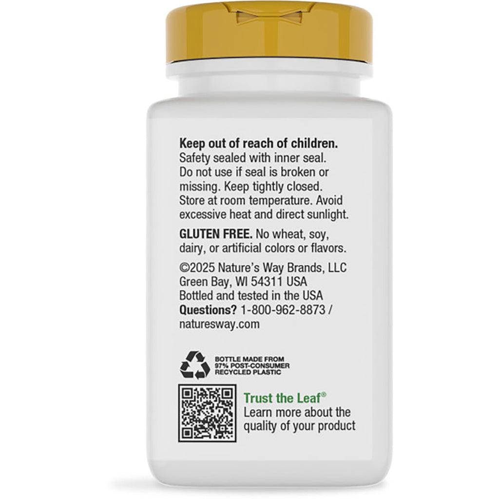 NW364 | back label of brown supplement bottle showing Supports Immune Function header, benefits, recycling icon and barcode - Thumbnail