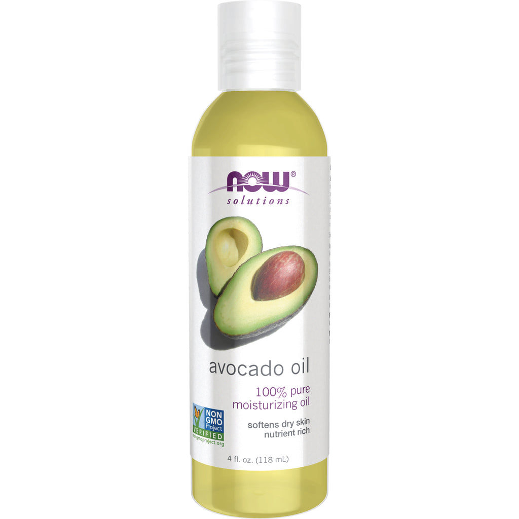 NWF284 | NOW Solutions avocado oil bottle with avocado illustration and label showing 4 fl oz - Thumbnail