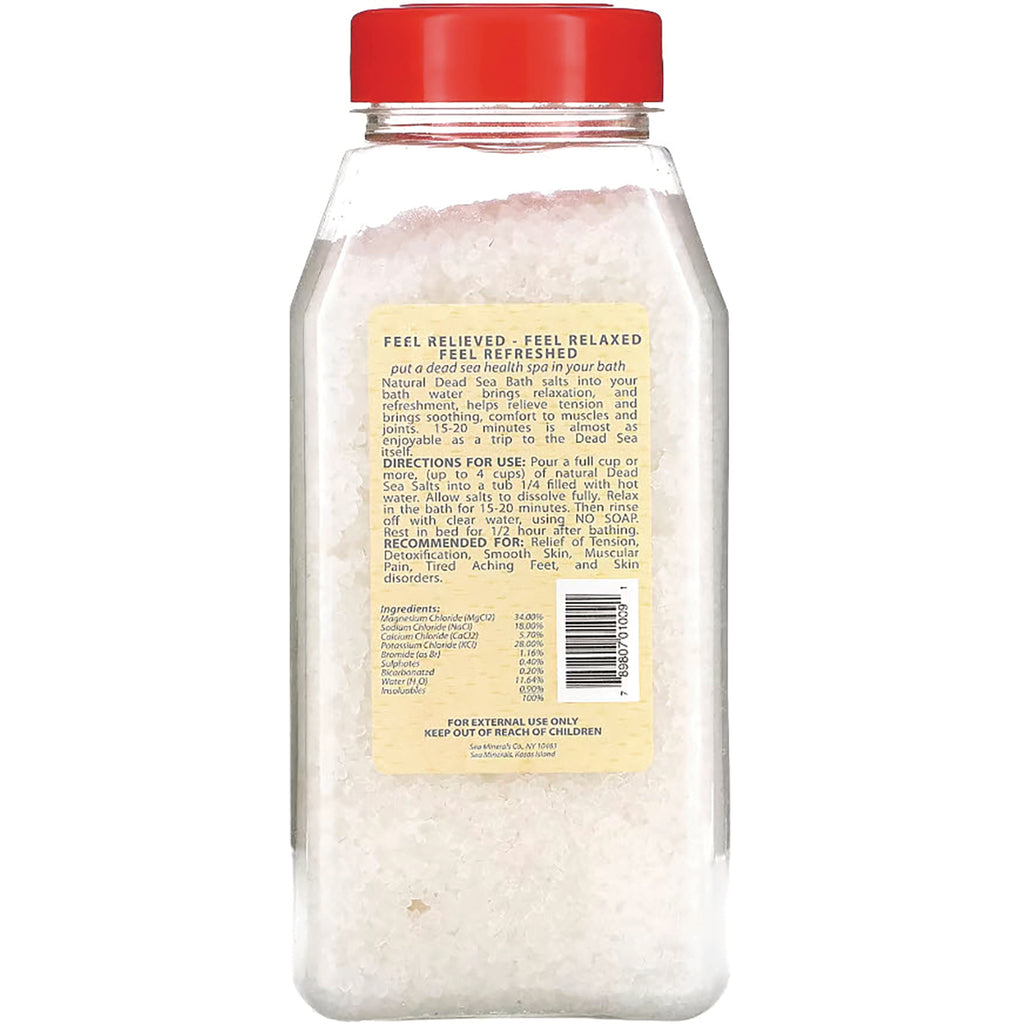 SMN002 | Back label of clear jar of bath salts showing directions, ingredients and barcode - Thumbnail