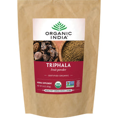 RGN083 | Organic India Triphala fruit powder pouch, certified organic, 16 oz