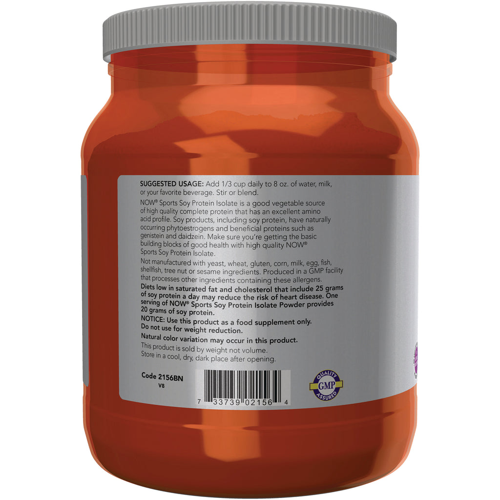 NWF909 | Back label of orange supplement jar showing suggested usage text, barcode and GMP quality seal - Thumbnail