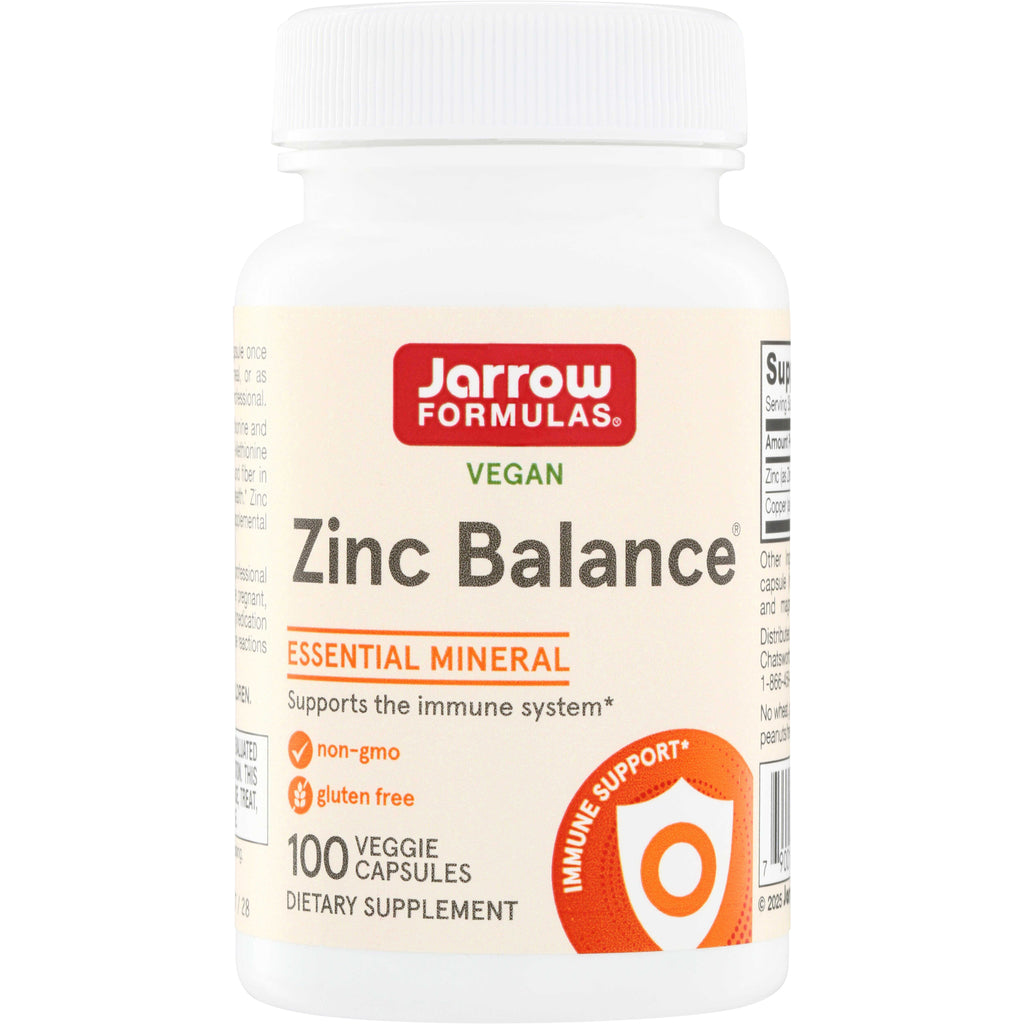 JR102 | Jarrow Formulas Zinc Balance vegan dietary supplement, 100 veggie capsules - Thumbnail
