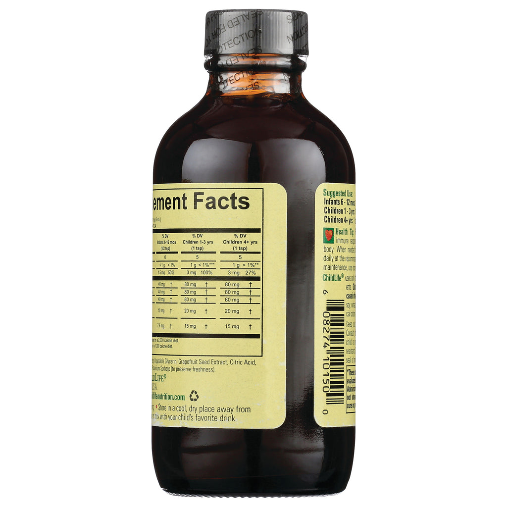 CHL005 | Back of amber supplement bottle showing supplement facts label and barcode - Thumbnail
