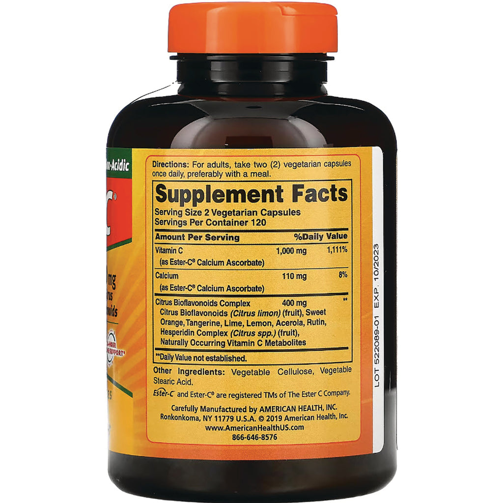 AM120 | Back label with Supplement Facts panel and directions - Thumbnail