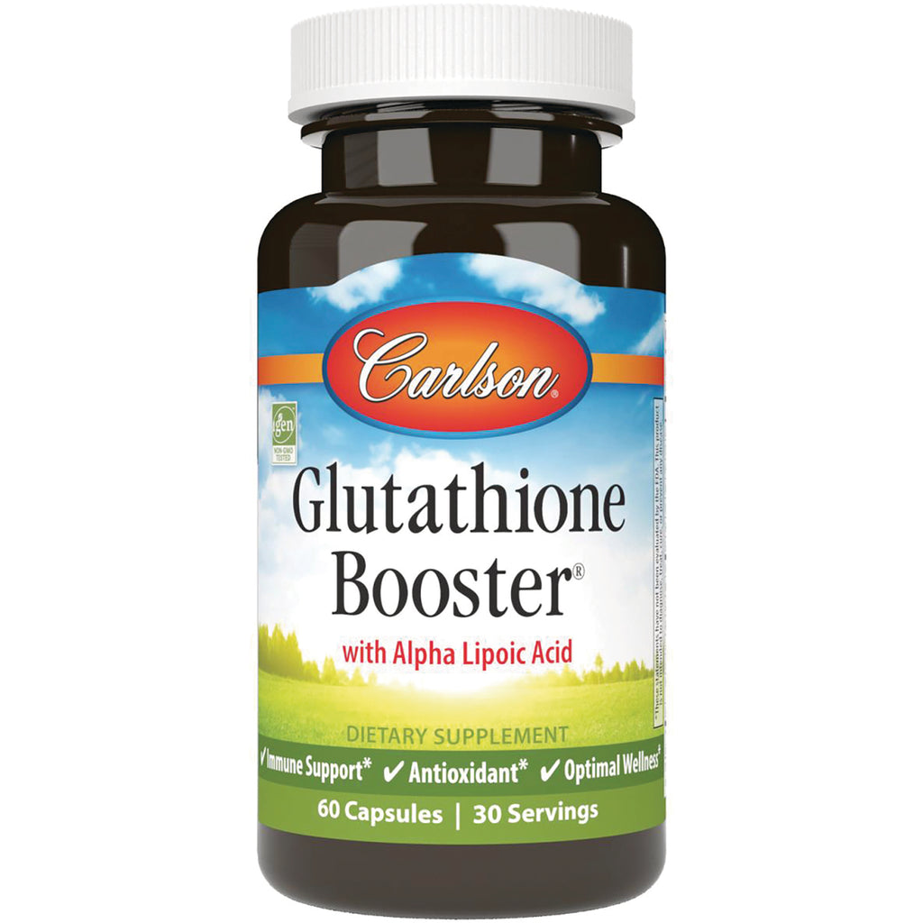 CSN206 | Carlson Glutathione Booster dietary supplement bottle labeled with Alpha Lipoic Acid, 60 capsules - Thumbnail