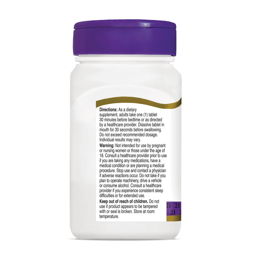 CNT293 | Back label with directions, warnings, and storage information on white bottle with purple cap - Thumbnail