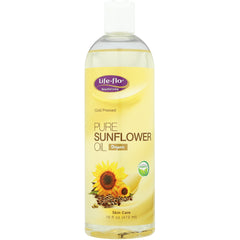 LFH046 | Life-flo Pure Sunflower Oil bottle, organic cold pressed, 16 fl oz front label
