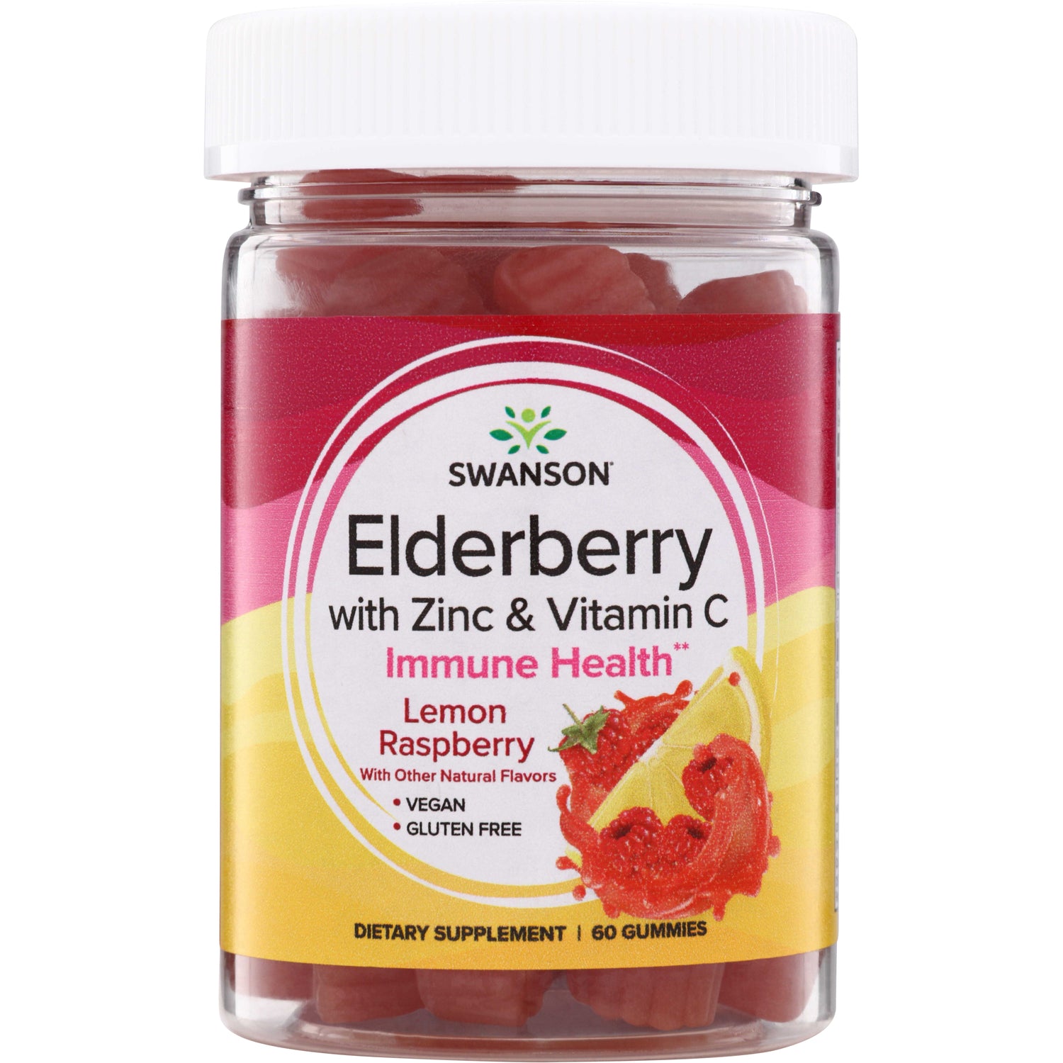 Elderberry Gummies with Zinc & Vitamin C - Lemon Raspberry